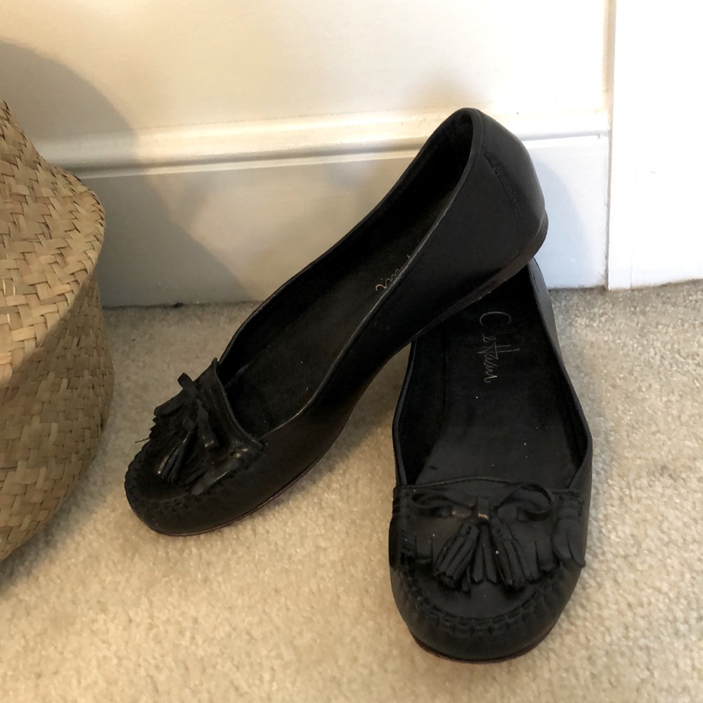 Cole haan black moccasin flats
